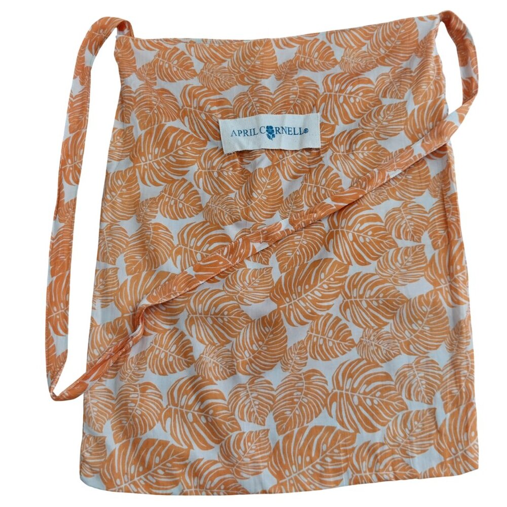 April Cornell Tropical Palm Leaf Tote Crossbody Bag New Without Tag Orange White